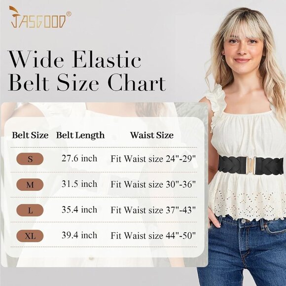 Women\'s Elastic Braided Waist Belt Faux Leather Stretchy Fashion Gift main image 5